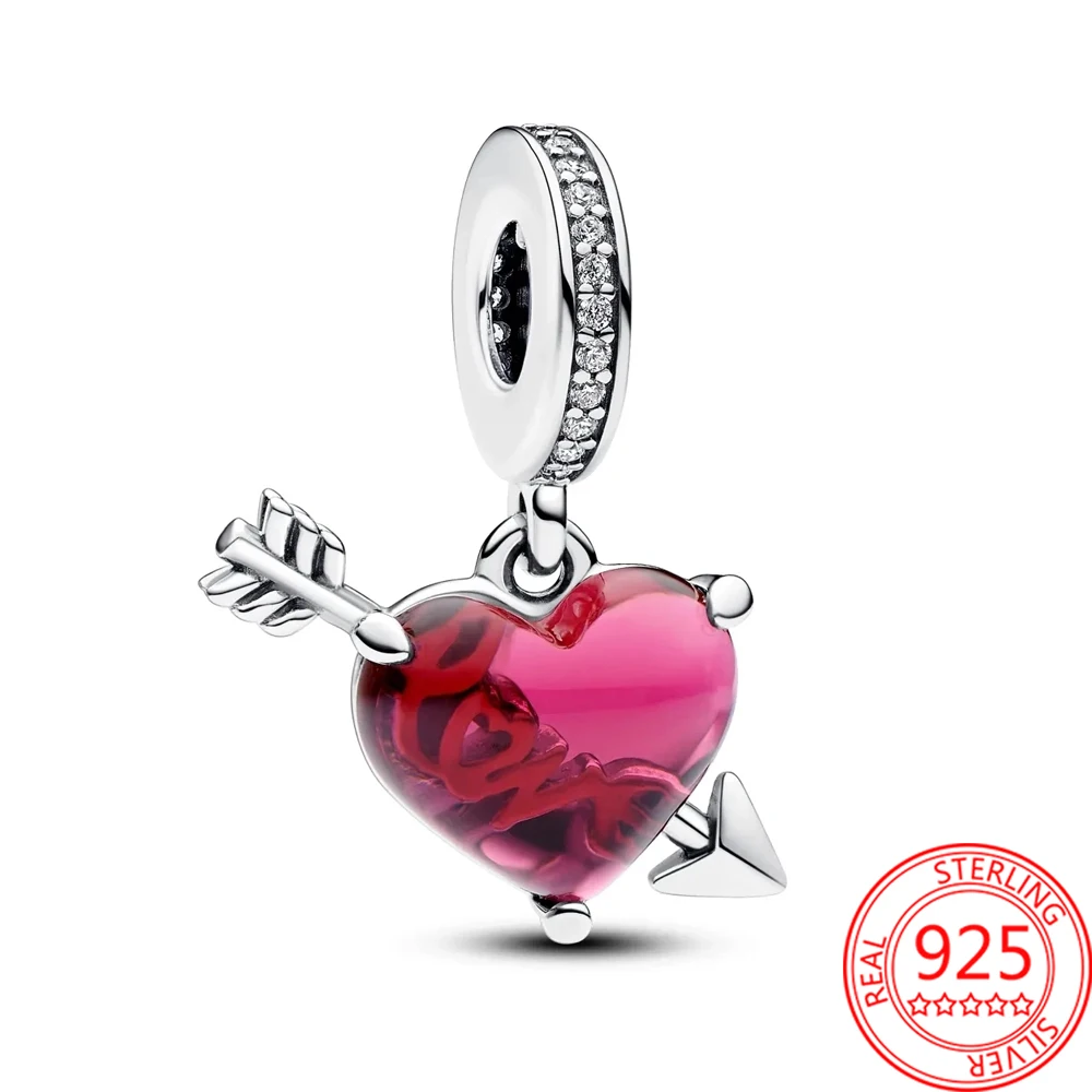 Trendy 925 Sterling Silver LOVE Bow And Arrow Pierced Red Heart Charm Fit Pandora Bracelet Women's Proposal Jewelry Gift
Trendy 925 Sterling Silver LOVE Bow And Arrow Pierced Red Heart Charm Fit Pandora Bracelet Women's Proposal Jewelry Gift