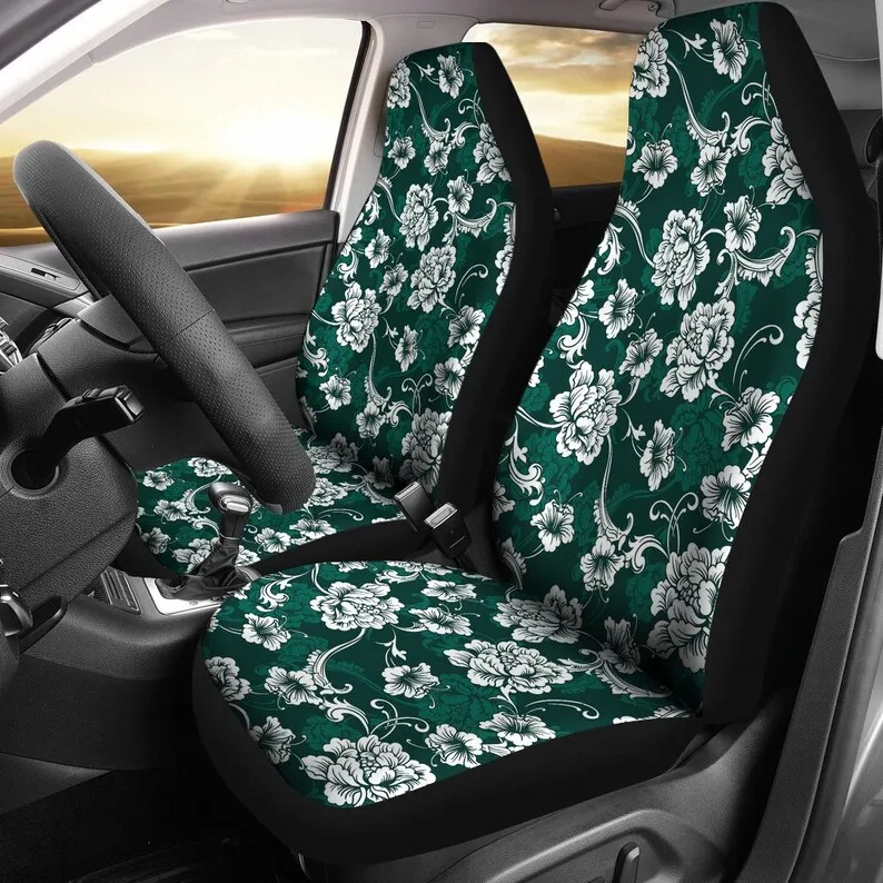 Dark Emerald Green, White Baroque Flower Elegant Floral Design Pattern Antique Vintage Style Car Seat Covers Universal Fit For B
Dark Emerald Green, White Baroque Flower Elegant Floral Design Pattern Antique Vintage Style Car Seat Covers Universal Fit For B