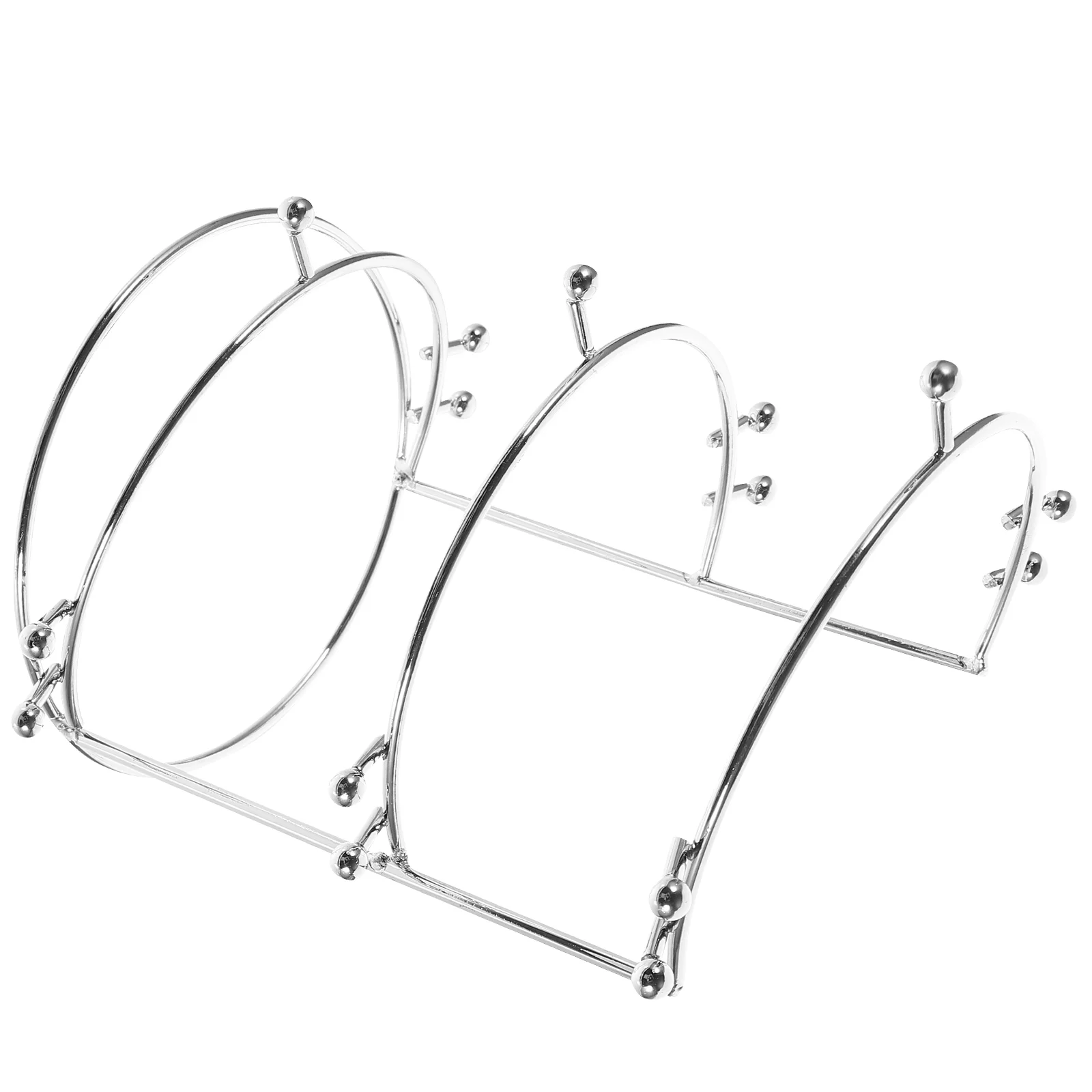 

Tiara Crown Display Stand Three-Tier Rack Jewelry Holder Headband Hairband Headpiece Organizer Silver