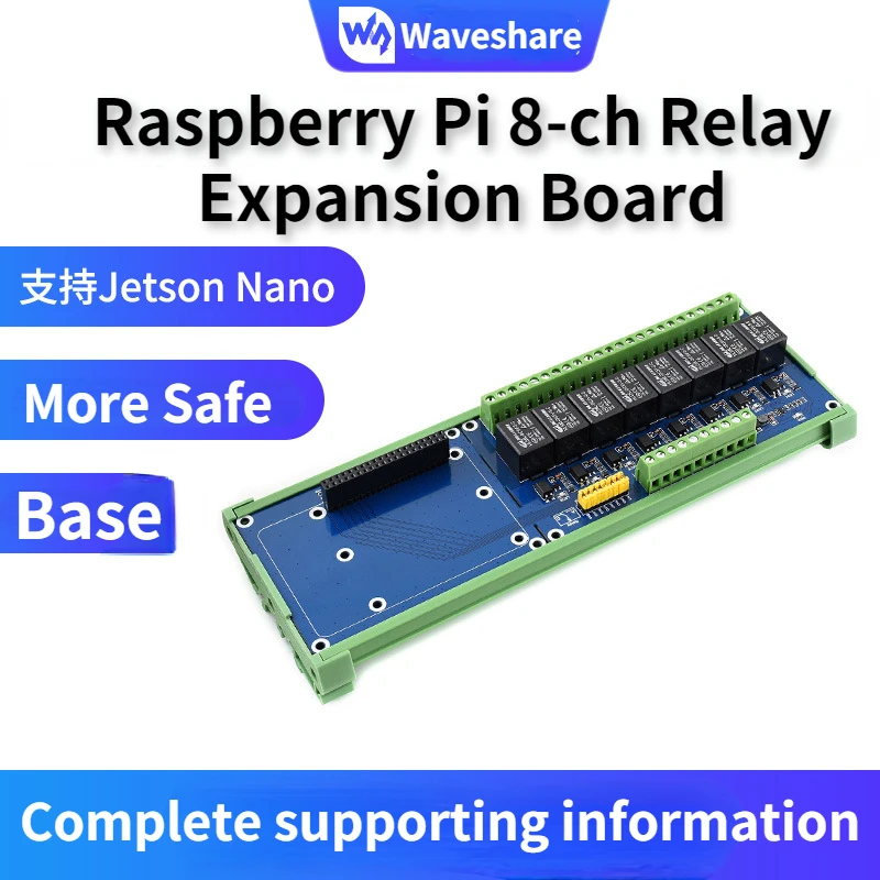 

Waveshare RPi Relay Board (B) Expansion Board with 8-ch Relays for Raspberry Pi A+/B+/2B/3B/3B+ Loads to 5A 250V AC or 5A 30V DC