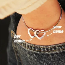Personalized Heart Charm Bracelets for Women Customize Stainless Steel Family Name Bangle Gift for Her
Personalized Heart Charm Bracelets for Women Customize Stainless Steel Family Name Bangle Gift for Her