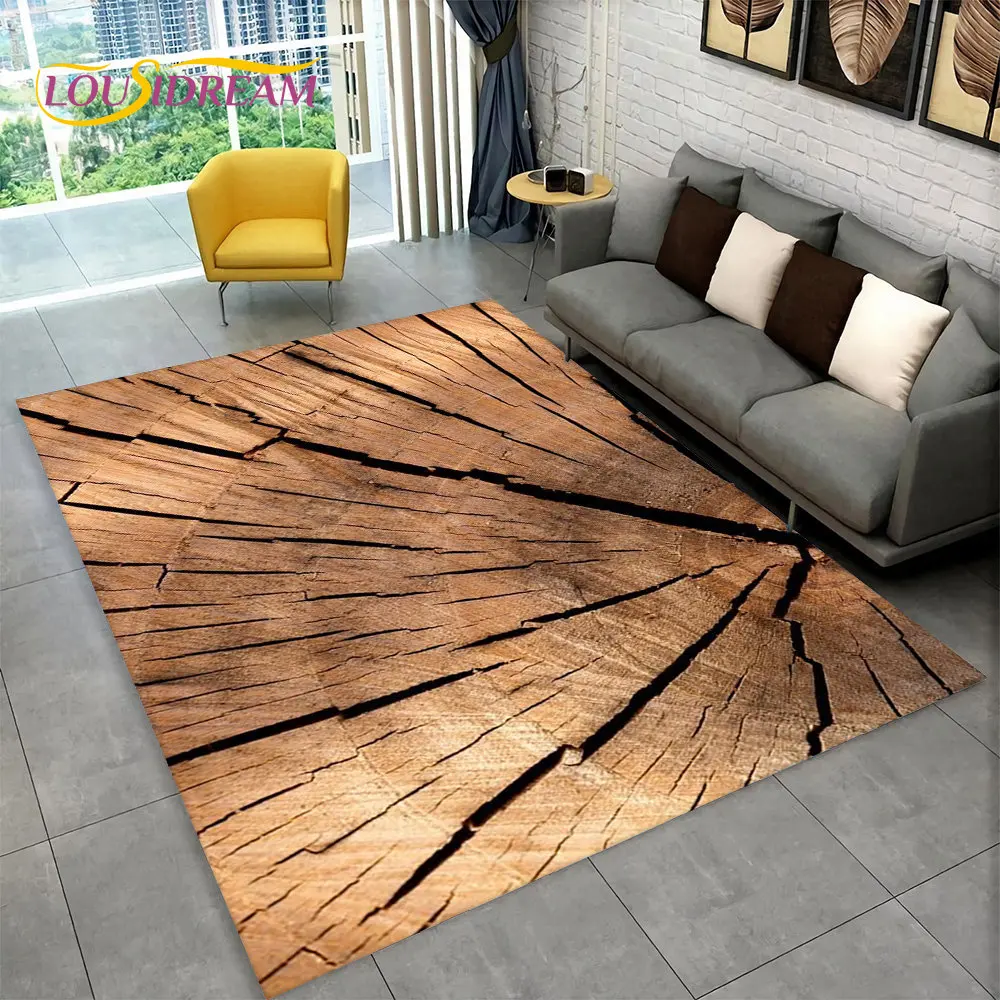 

3D Wood Grain Retro Area Rug Large,Carpet Rug for Home Living Room Kids Bedroom Sofa Doormat Decor,Kitchen Non-slip Floor Mat