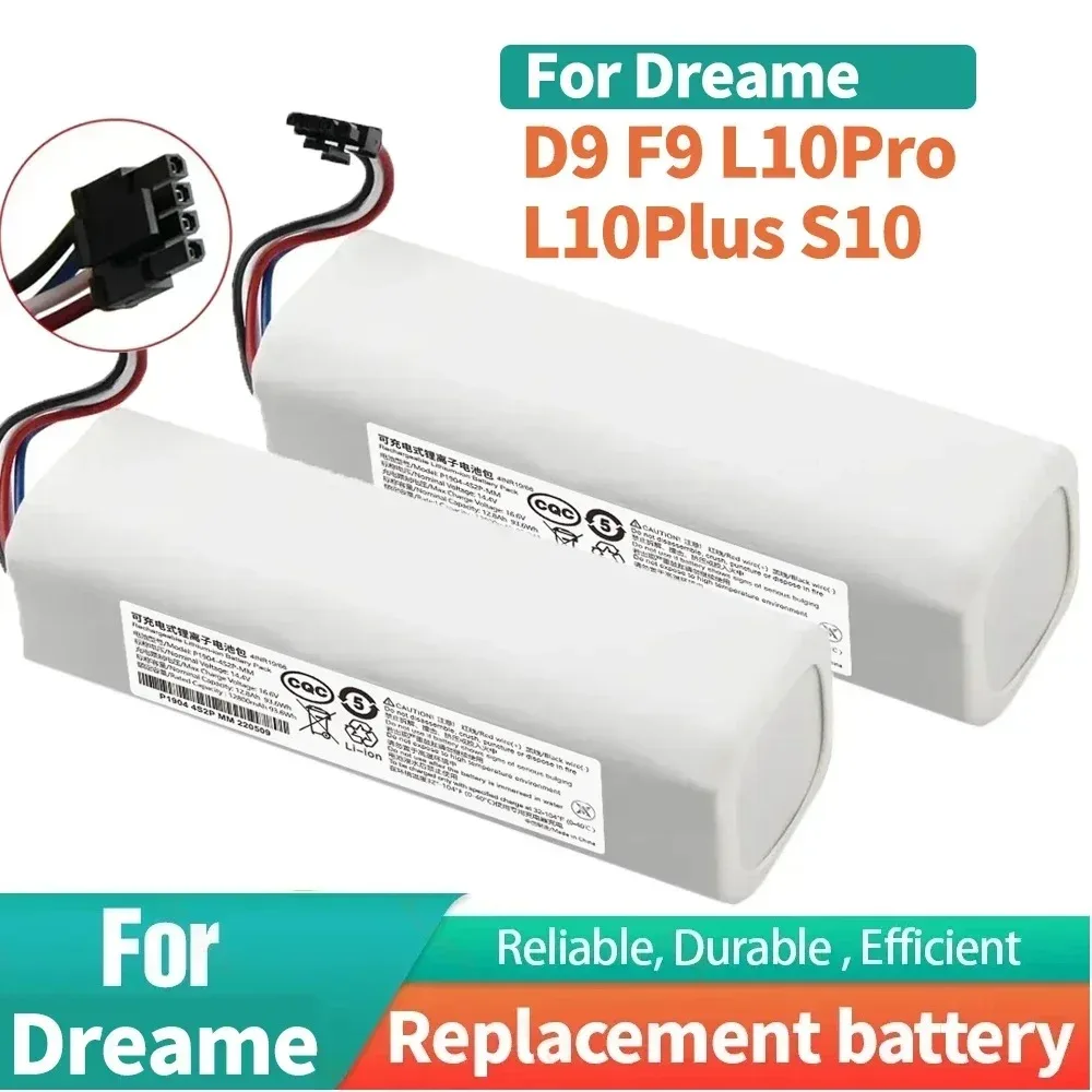 12800mAh Large capacity battery replacement for 14.4V robot vacuum cleaner Dreame F9 D9 L10 Pro Plus RLS3 RLS5 RLS5L RLS5D
12800mAh Large capacity battery replacement for 14.4V robot vacuum cleaner Dreame F9 D9 L10 Pro Plus RLS3 RLS5 RLS5L RLS5D