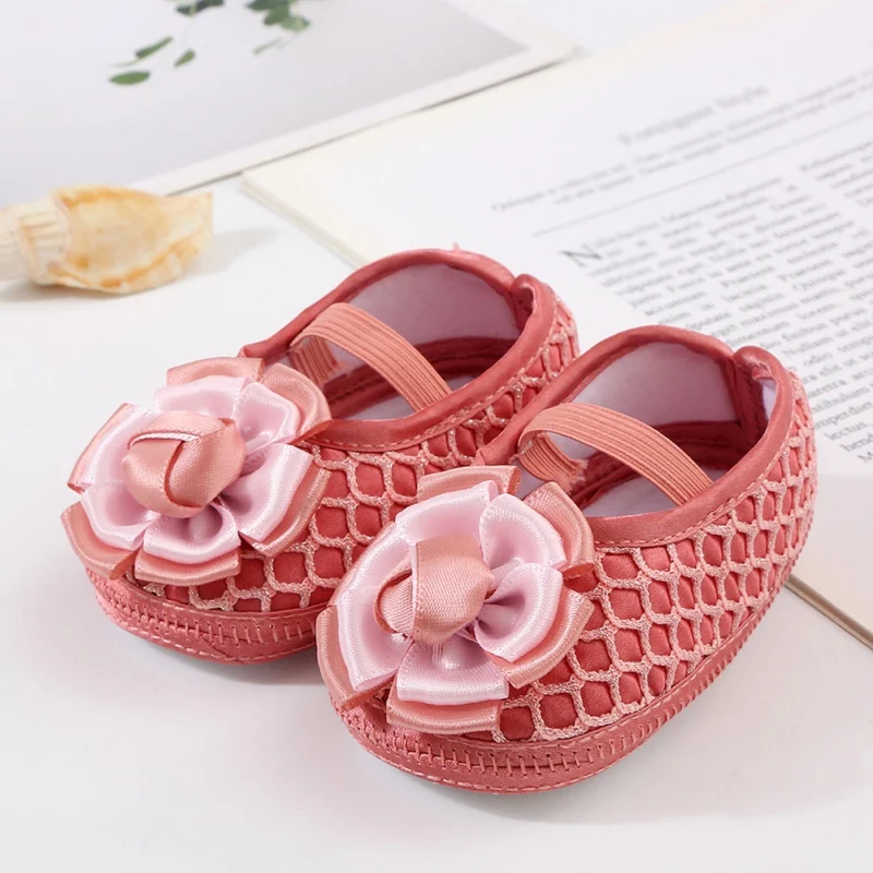 

0-12M Newborn Infant Baby Shoes Girl Summer Kids Shoes Soft Sole Crib Prewalkers Toddler Anti-Slip Solid Floral First Walkers