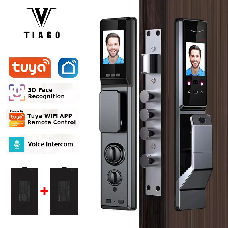 TIAGO Wifi Tuya APP Face Recognition Smart Door Lock With Camera Video Call Voice Intercom Digital Door Lock Automatic Door Lock
TIAGO Wifi Tuya APP Face Recognition Smart Door Lock With Camera Video Call Voice Intercom Digital Door Lock Automatic Door Lock