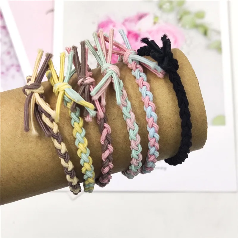 

12PCS/LOT Candy 6 Colors Rotate Elastic Hair Bands For Girls Seasons Simplicity High Elasticity Kids Hair Accessories For Women