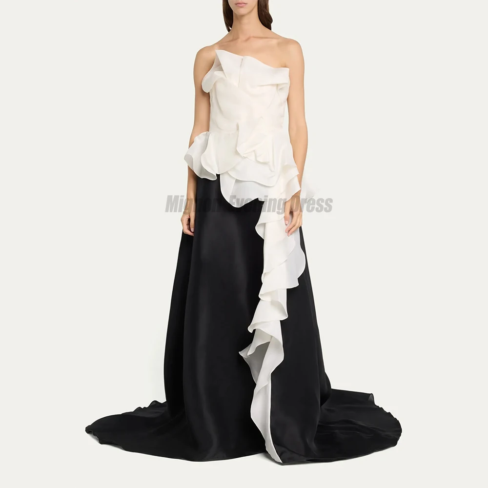 Mignon Satin Strapless Organza Draped Ruched Pleat Evening Dress Prom Gown Dress Elegant Evening Party Dress for Women 2024
Mignon Satin Strapless Organza Draped Ruched Pleat Evening Dress Prom Gown Dress Elegant Evening Party Dress for Women 2024