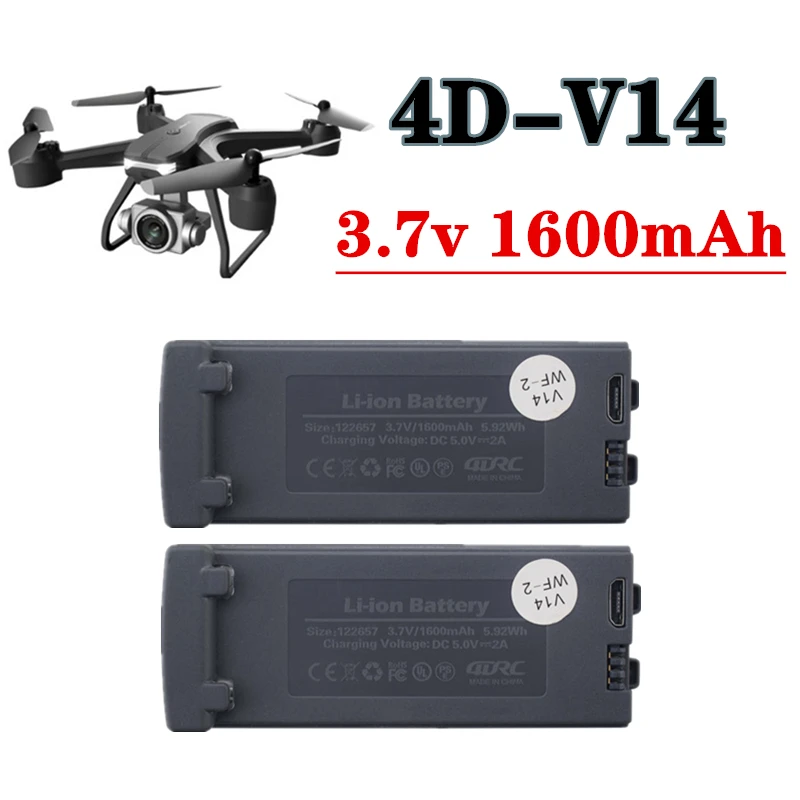 Upgraded 1S 3.7V 1600mah Lipo Battery For 4D-V14 4DV14 RC Quadcopter Helicopter Accessories Drone Spare Parts 3.7V Battery
Upgraded 1S 3.7V 1600mah Lipo Battery For 4D-V14 4DV14 RC Quadcopter Helicopter Accessories Drone Spare Parts 3.7V Battery