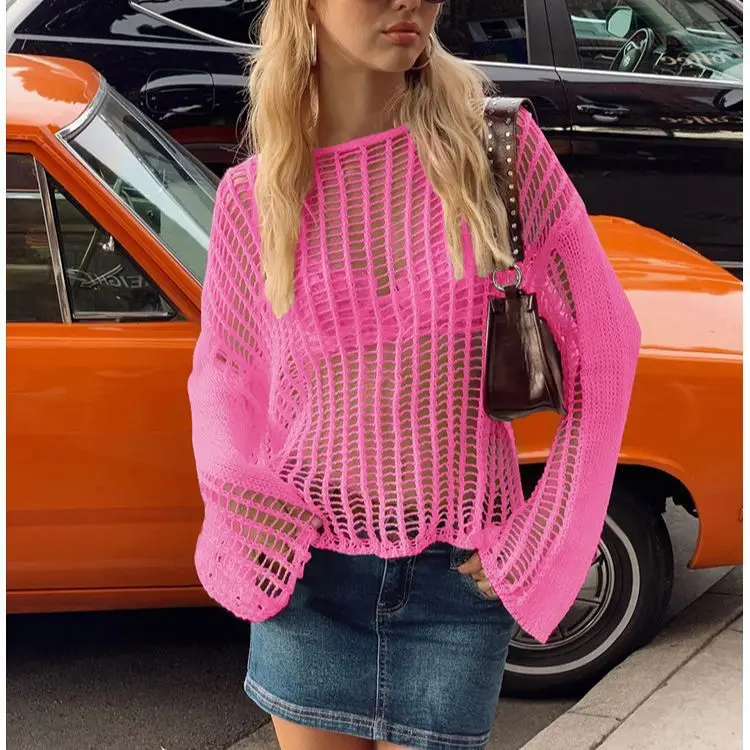 Women's Long Sleeve Crochet Cover-Up Sexy Hollow Out Beach Top Autumn 2023 Fairy Grunge Sweater Knit Pullovers Fishnet Bathing
Women's Long Sleeve Crochet Cover-Up Sexy Hollow Out Beach Top Autumn 2023 Fairy Grunge Sweater Knit Pullovers Fishnet Bathing
