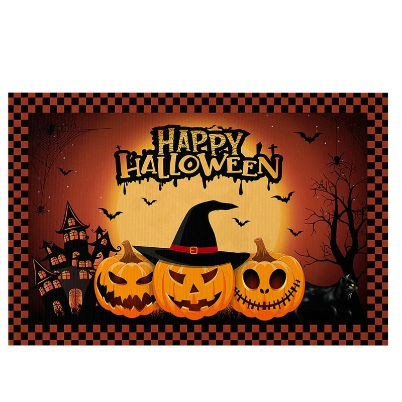 Набор из 4 салфеток Happy Halloween, Жуткая летучая мышь, гном, кухонные коврики для обеденного стола, термостойкие коврики для
Набор из 4 салфеток Happy Halloween, Жуткая летучая мышь, гном, кухонные коврики для обеденного стола, термостойкие коврики для