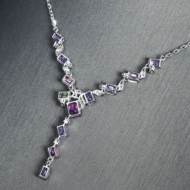 New Trendy Silver Color Geometric Necklaces For Women Shine Pink Purple Zircon Stone Inlay Fashion Jewelry Evening Party Gift 2 Mallzona S72cf154c0e3a4b98b46d0d0863d0a08df New Trendy Silver Color Geometric Necklaces For Women Shine Pink Purple Zircon Stone Inlay Fashion Jewelry Evening Party Gift Mallzona