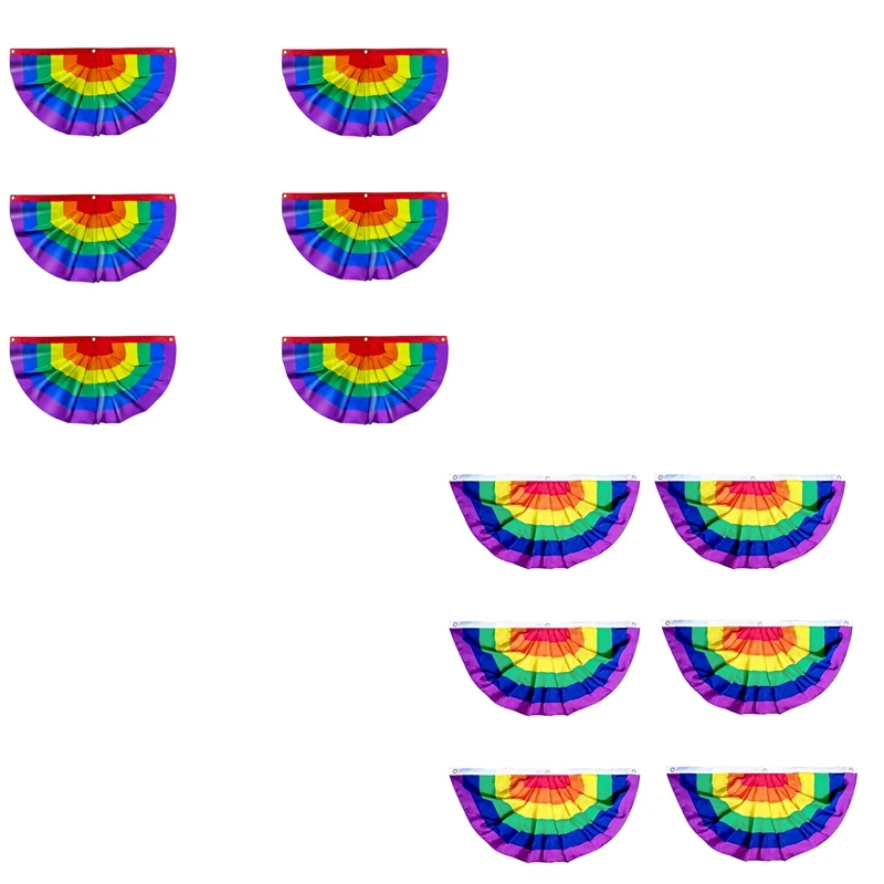 6 Pieces Pride Pleated Fan Flag Rainbow Bunting 1.5X3 Ft Banner Gay Decorations Party Supplies LGBTQ Proud Wall Decor
6 Pieces Pride Pleated Fan Flag Rainbow Bunting 1.5X3 Ft Banner Gay Decorations Party Supplies LGBTQ Proud Wall Decor