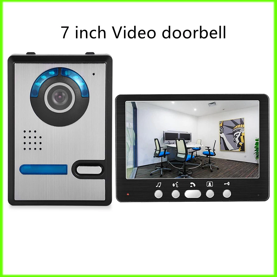 

Z50 7inch Video Intercom Doorbell Screen TFT LCD Wired Home Villa Security HD Night Vision Unlock Door Bell 1 2 Camera Monitor