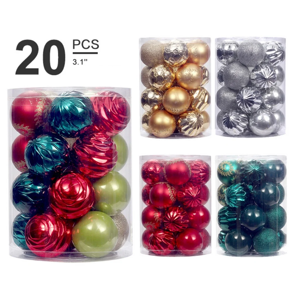 20Pcs Christmas Balls Ornament 8cm Plastic Hanging Pendant Ball Indoor New Year Xmas Tree Decor Home Christmas Decoration
20Pcs Christmas Balls Ornament 8cm Plastic Hanging Pendant Ball Indoor New Year Xmas Tree Decor Home Christmas Decoration
