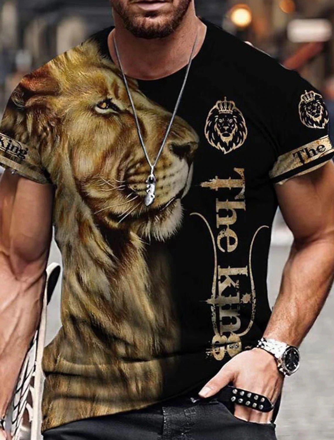 2023 New Men's Gender-Neutral T-Shirt 3D Printed Lion Round Neck Casual Short Sleeve Top Street Wea Men'st-Shirtoversizedt-Shirt
2023 New Men's Gender-Neutral T-Shirt 3D Printed Lion Round Neck Casual Short Sleeve Top Street Wea Men'st-Shirtoversizedt-Shirt