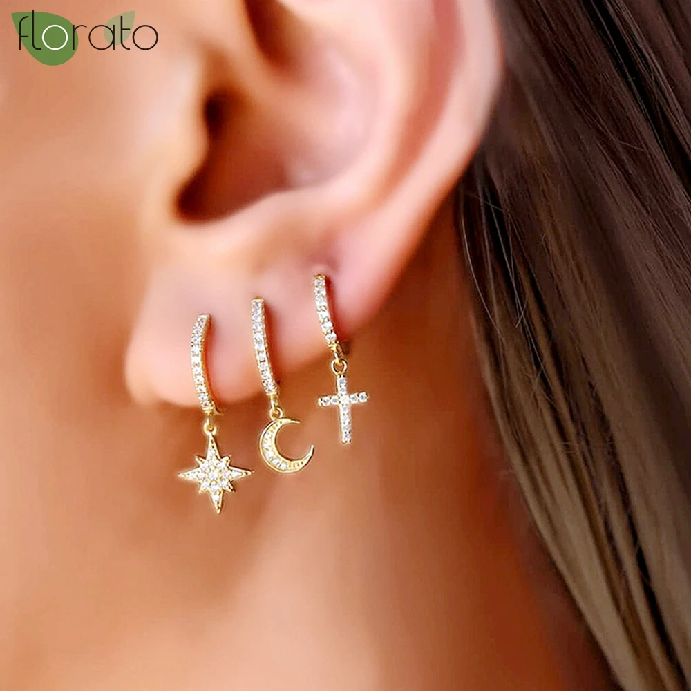 925 Sterling Silver Needle Fashion Asymmetric Hoop Earrings Simple Star 18K Gold Plated Earrings for Women 2022 Luxury Jewelry
925 Sterling Silver Needle Fashion Asymmetric Hoop Earrings Simple Star 18K Gold Plated Earrings for Women 2022 Luxury Jewelry