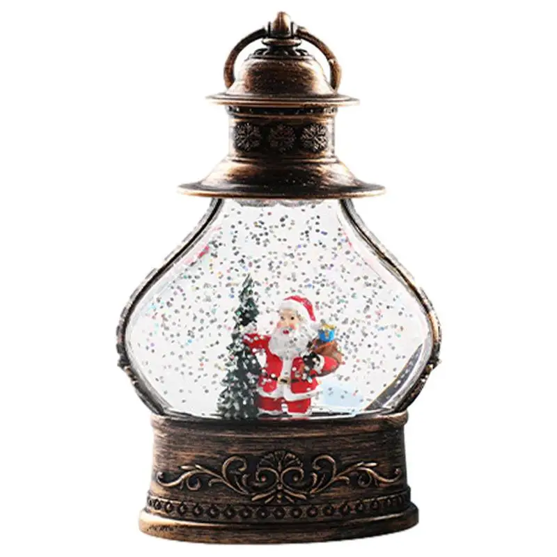 

Christmas Snowglobe Lantern Led Lighted Christmas Scene Snow Globe Lantern Ornament Swirling Santa Claus Snowman Design