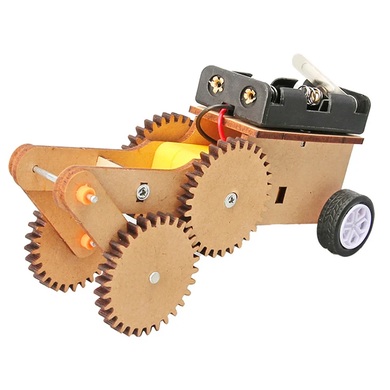 

Wooden Electric Gear Wheel Car Kids Science Toy Technology Gadget STEM Physics Blocks Kit Learning Educational Toys for Children