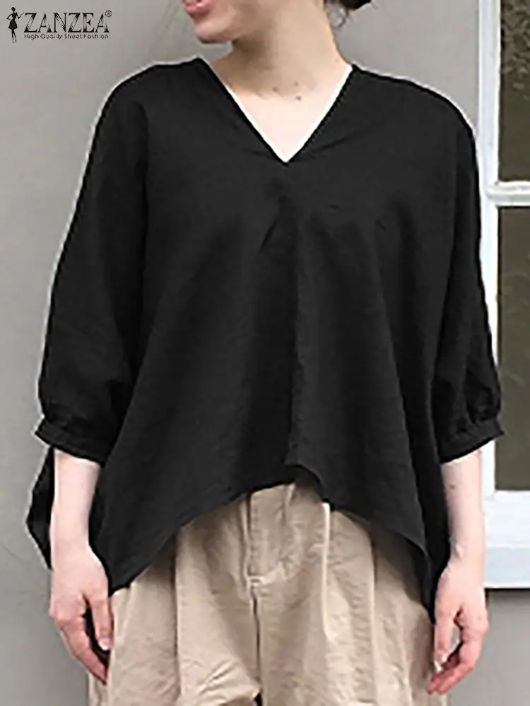 ZANZEA Women Blouse Vintage Baggy Tops V Neck Long Sleeve Shirts ZANZEA Fashion Asymmetrical Blouses Femme Casual Loose OL Shirt
ZANZEA Women Blouse Vintage Baggy Tops V Neck Long Sleeve Shirts ZANZEA Fashion Asymmetrical Blouses Femme Casual Loose OL Shirt