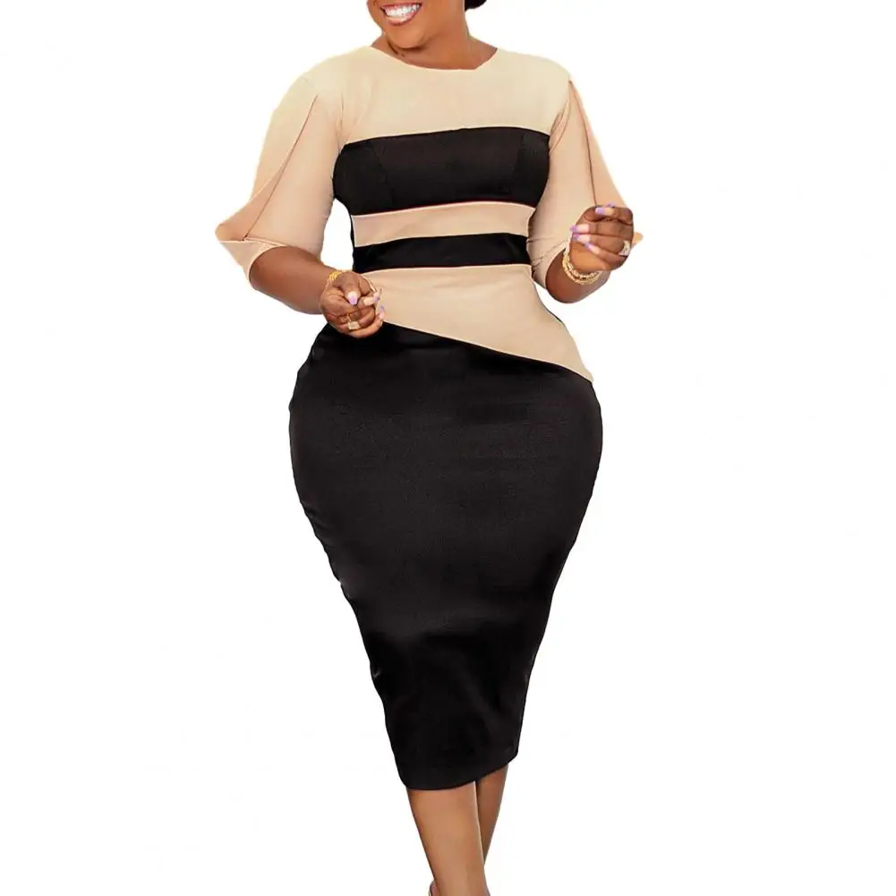Women Color Block Midi Dress Elegant Knee Length Patchwork Midi Dress For Women Slim Fit O Neck Prom Party Sheath With Half
Women Color Block Midi Dress Elegant Knee Length Patchwork Midi Dress For Women Slim Fit O Neck Prom Party Sheath With Half