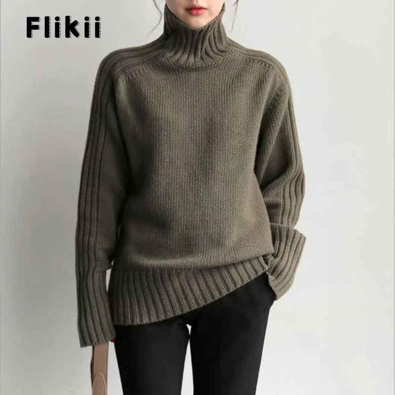 Korean Women Fashion Vintage Knitting Long Sleeve Pullovers 2023 Winter Casual Turtleneck Solid Ladies Loose Female Sweater Top
Korean Women Fashion Vintage Knitting Long Sleeve Pullovers 2023 Winter Casual Turtleneck Solid Ladies Loose Female Sweater Top
