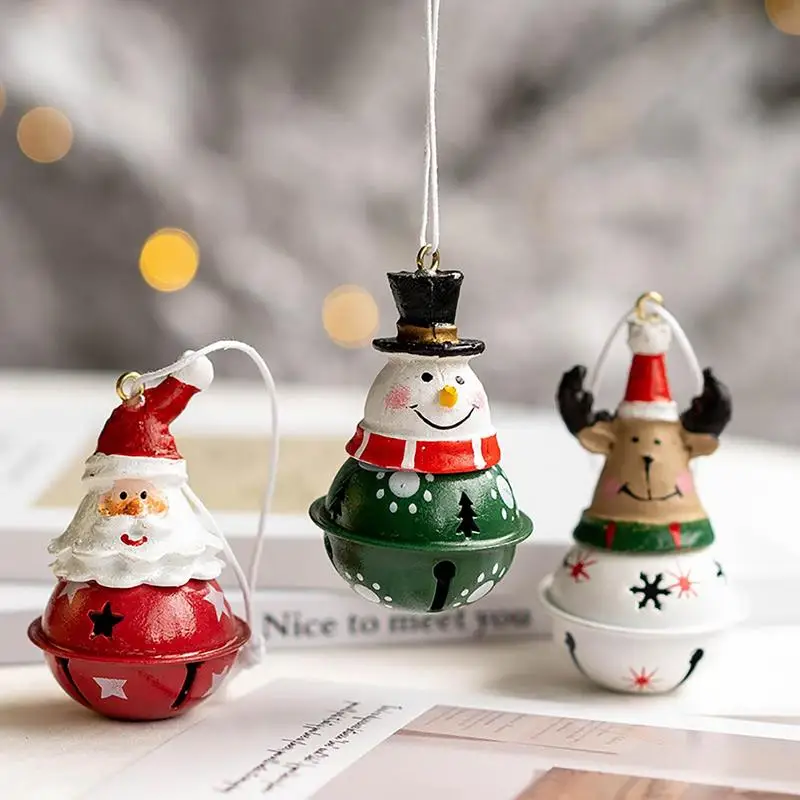 

Christmas Tree Jingle Bell Santa Clause Snowman Reindeer Jingle Bells Xmas Tree Hanging Pendants Decoration Party DIY Supplies