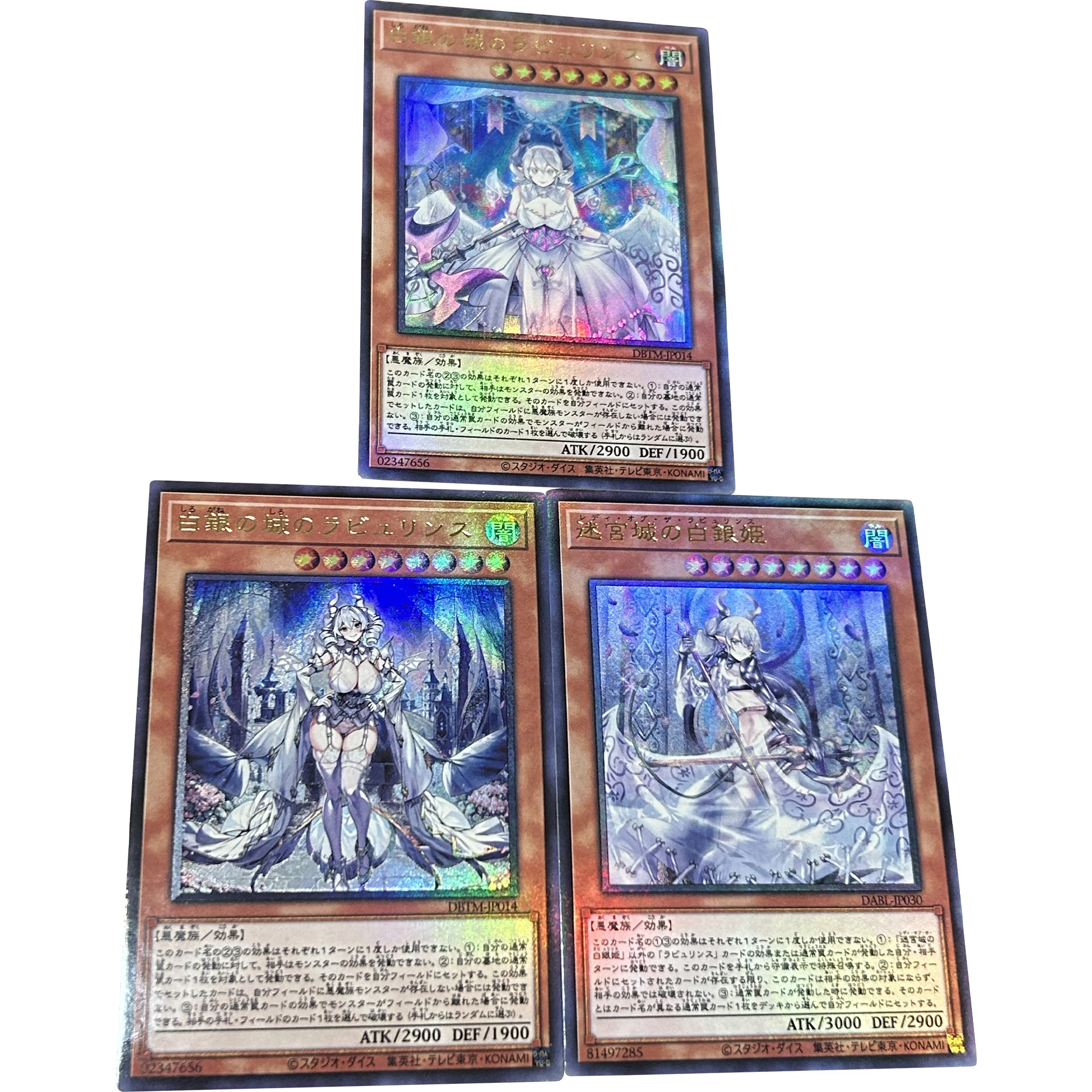 

3Pcs/set Yu-Gi-Oh! Lovely Labrynth of the Silver Castle Coarse Flash Card Classic Game Anime Collection Cards Gift Toy