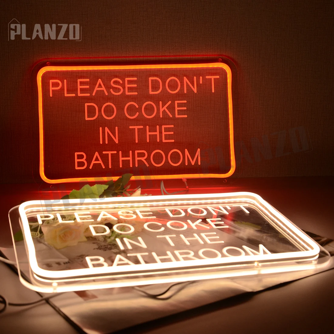 

Wall Decor Sign Please Don't Do Coke In The Bathroom Red LED Neon Sign USB Home Bedroom Bathroom Game Room Bar Store Birthday