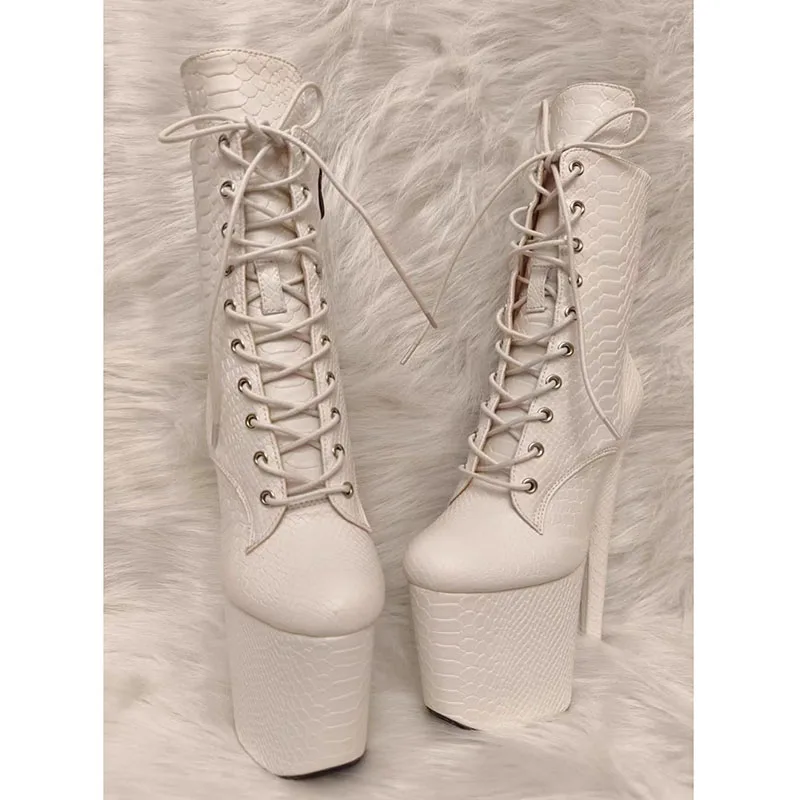 Ботильоны женские на высоком каблуке 20 см, ботинки на платформе, со шнуровкой, на молнии, круглый носок, белые, с узором питона
Ботильоны женские на высоком каблуке 20 см, ботинки на платформе, со шнуровкой, на молнии, круглый носок, белые, с узором питона