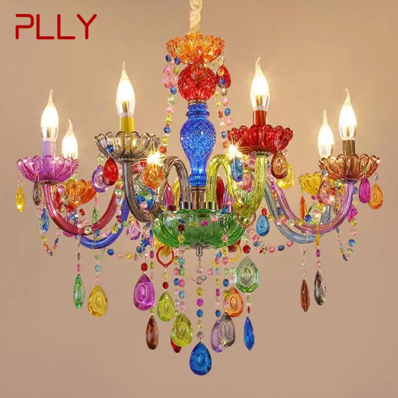 PLLY Color Crystal Pendent Lamp Art Girls' Room Candle Lamp Children's Room Living Room Restaurant Bedroom Chandelier
PLLY Color Crystal Pendent Lamp Art Girls' Room Candle Lamp Children's Room Living Room Restaurant Bedroom Chandelier