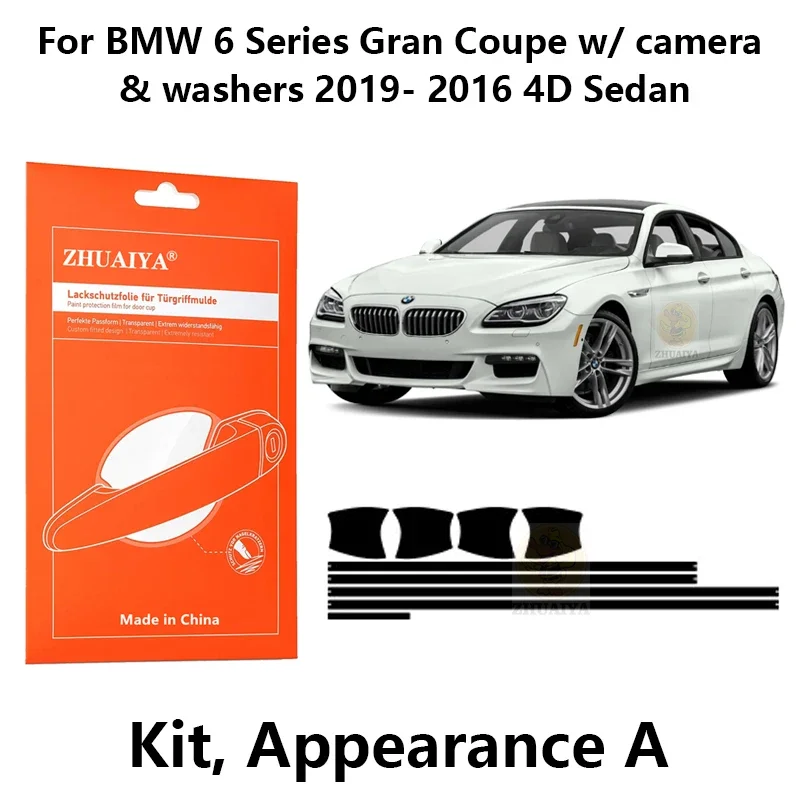 Защитная пленка ZHUAIYA для краской дверной ручки, ТПУ PPF для BMW 6 серии Gran Coupe с камерой и шайбами 2019- 2016 
Защитная пленка ZHUAIYA для краской дверной ручки, ТПУ PPF для BMW 6 серии Gran Coupe с камерой и шайбами 2019- 2016