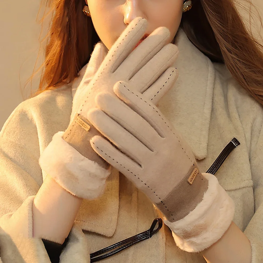 

Women Winter Wool Gloves with Thermal Fleece Lining Cold Weather Touchscreen Texting Glove Thick Warm Windproof Driving Outside