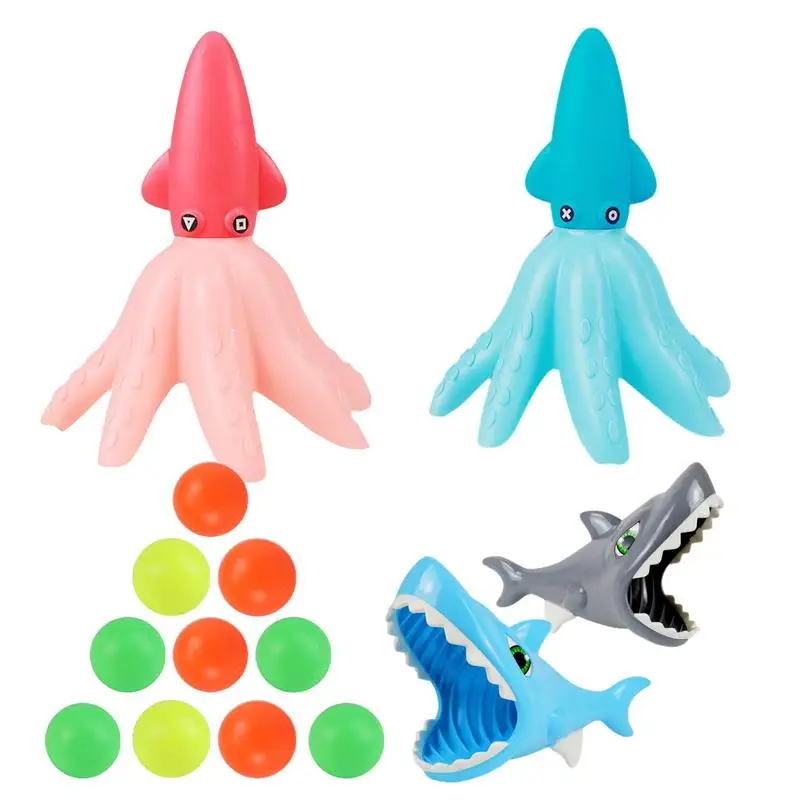 

shark octopus throwing ball toys Pop and Catch Ball Game new ball launcher toy 5 catapult Balls Sports & Outdoor Play kids Toys