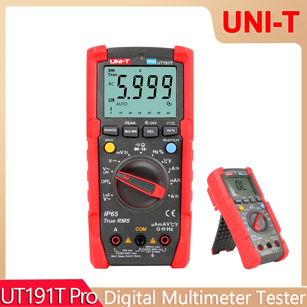 

UNI-T UT191T Pro Digital Multimeter True RMS Current Voltage Resistance Diode Capacitance Frequency LoZ ACV Peak Analog Tester