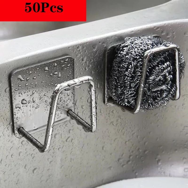 50Pcs Kitchen Stainless Steel Sink Sponges Holder Self Adhesive Drain Drying Rack Kitchen Wall Hooks Accessories Storage
50Pcs Kitchen Stainless Steel Sink Sponges Holder Self Adhesive Drain Drying Rack Kitchen Wall Hooks Accessories Storage