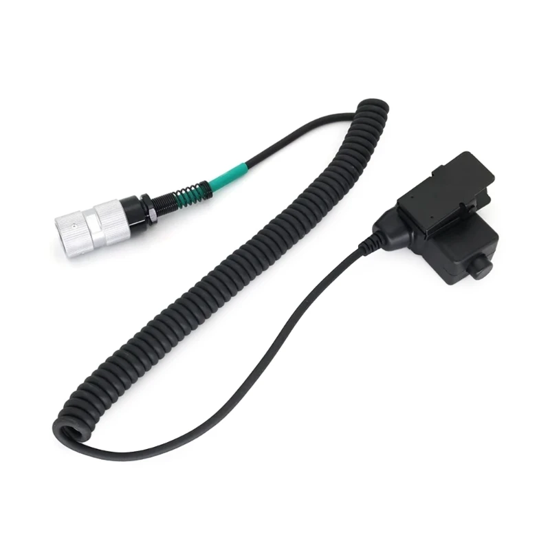 

Dropship U94 PTT Adapters Push to Talking Button WalkieTalkie Headsets Cable for PRC152 6 Pin Plug Radios