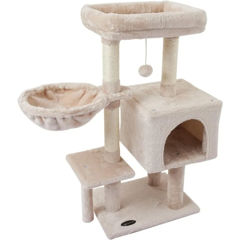 

Cat Tree Kitten Cat Tower for Indoor Cat Condo Sisal Scratching Posts with Jump Platform Furniture Activity Center Play House