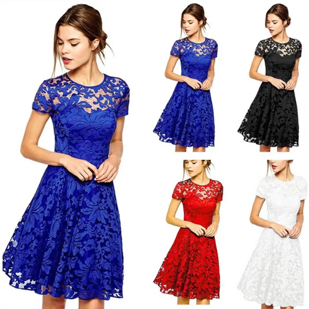 Elegant Women Summer Dress Slim Fit Lace Round Neck A-line Plus Size Prom Dress Lady Mini Dress Match Shoes
Elegant Women Summer Dress Slim Fit Lace Round Neck A-line Plus Size Prom Dress Lady Mini Dress Match Shoes