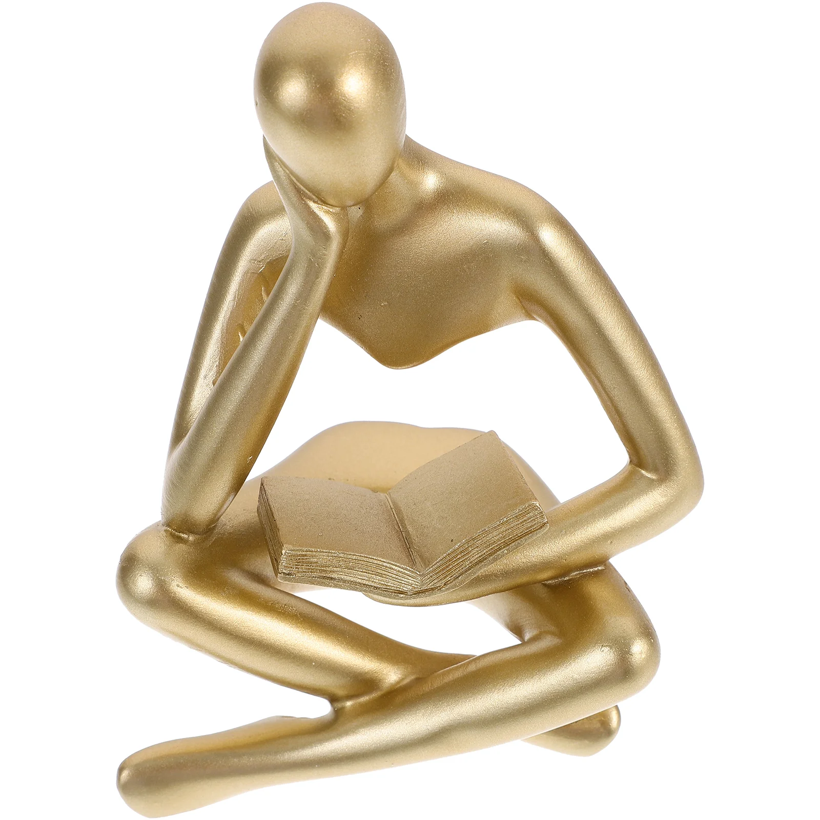 

Abstract Figure Statue Yoga Gifts Thinker Sculpture Resin Craft Decoration Reading Man Living Room Reader Study