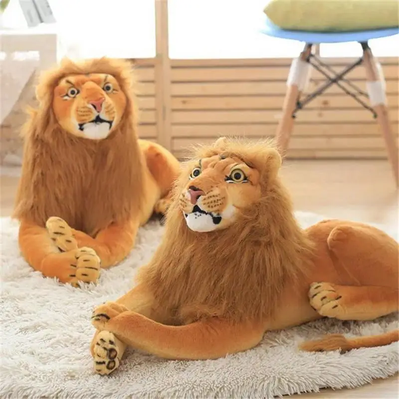 

Simulated Lion Stuffed Animal Realistic Lion Plush Toy soft forest animal stuffed toy Comfortable Hugging doll sofa throw pillow