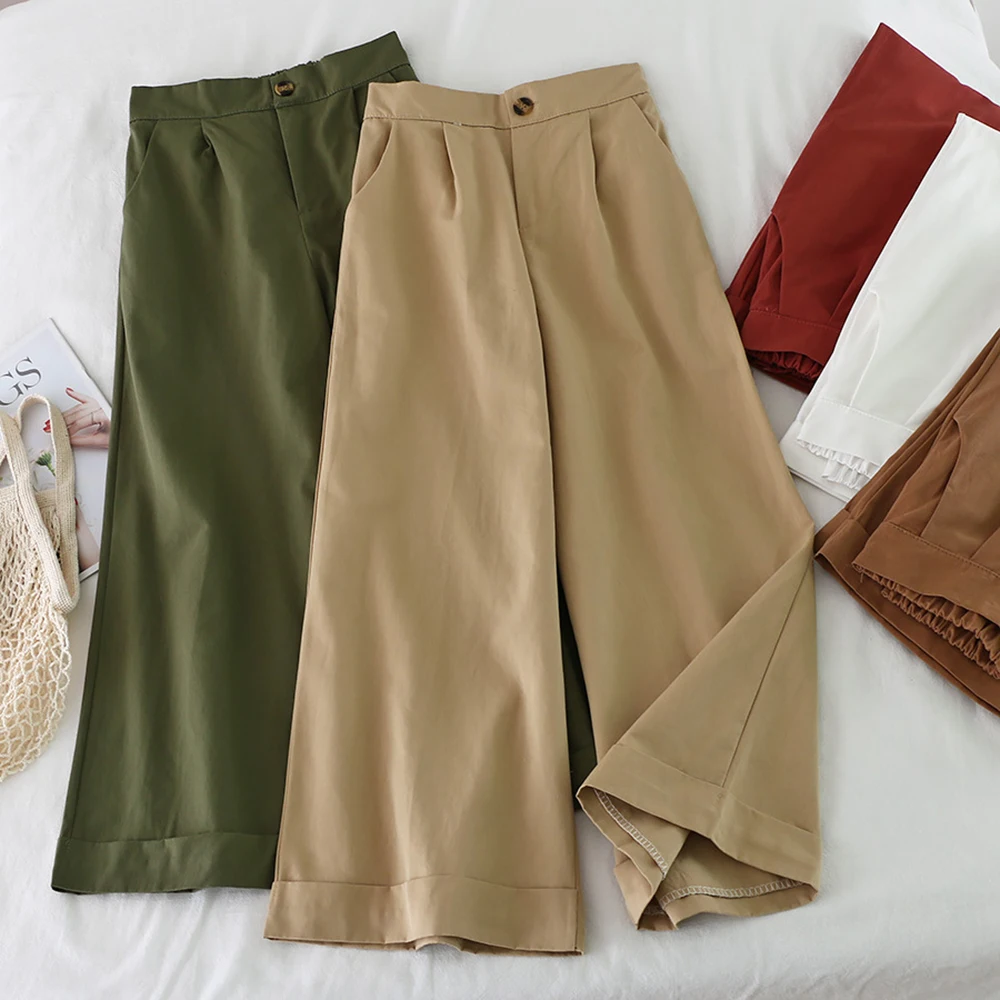 Women Office Wear Loose Straight Pants Casual Wide Leg Pants Trousers Autumn Wide Leg Straight Trousers Female
Women Office Wear Loose Straight Pants Casual Wide Leg Pants Trousers Autumn Wide Leg Straight Trousers Female