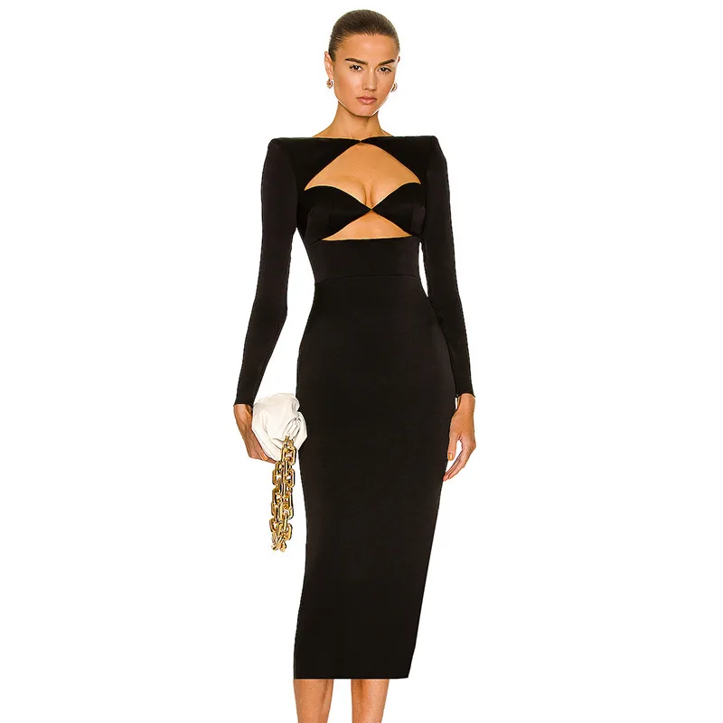 2022 Autumn Graceful Sexy Hollow Out Black Bodycon Midi Evening Dress Fashion Woman Evening Party Outfit Date Dinner Vestido
2022 Autumn Graceful Sexy Hollow Out Black Bodycon Midi Evening Dress Fashion Woman Evening Party Outfit Date Dinner Vestido