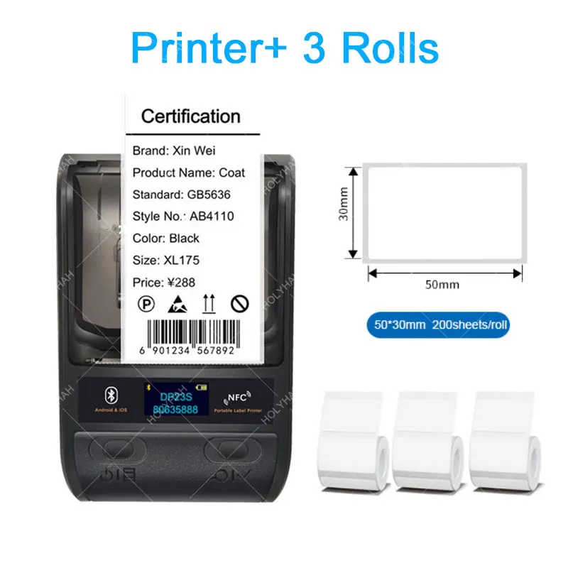 Portable Thermal Printer Maker NFC Wireless Bluetooth Mini Label Printer for Store Price Tag Jewelry Labels for Android ios Phon
Portable Thermal Printer Maker NFC Wireless Bluetooth Mini Label Printer for Store Price Tag Jewelry Labels for Android ios Phon