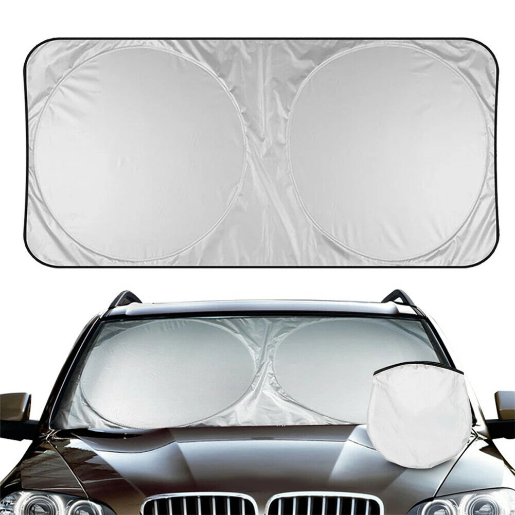 WindshieldCover Twocircle CarSunshade 86x160cm Silver Coated Cloth Summer Universal Sun Protection Kits Protector
WindshieldCover Twocircle CarSunshade 86x160cm Silver Coated Cloth Summer Universal Sun Protection Kits Protector