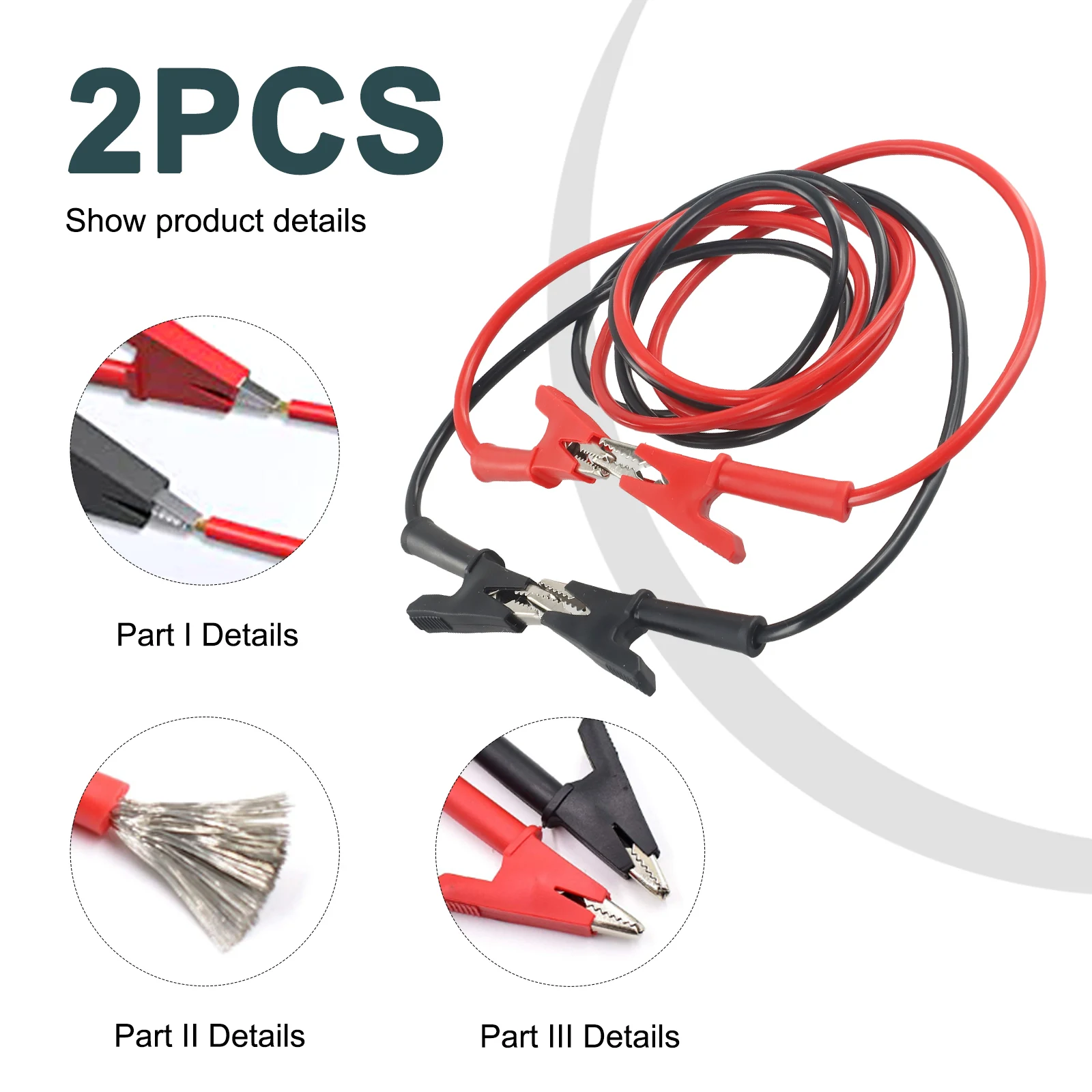 2Pcs 14 AWG-Alligator-Clips Test Leads Wire Cable Universal Test Leads With Alligator Clip For Electrical Testing LED Tester-Set
2Pcs 14 AWG-Alligator-Clips Test Leads Wire Cable Universal Test Leads With Alligator Clip For Electrical Testing LED Tester-Set