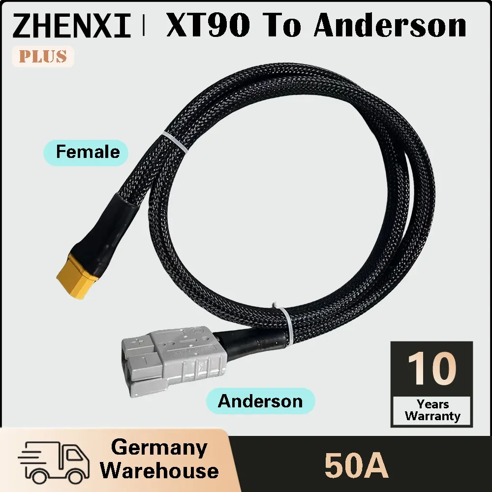 ZHENXI 100CM 50A XT90 To Anderson Plugs For LiFePo4 Battery Charging For RV Vehicle Inverter Portable Station Accessories Line
ZHENXI 100CM 50A XT90 To Anderson Plugs For LiFePo4 Battery Charging For RV Vehicle Inverter Portable Station Accessories Line