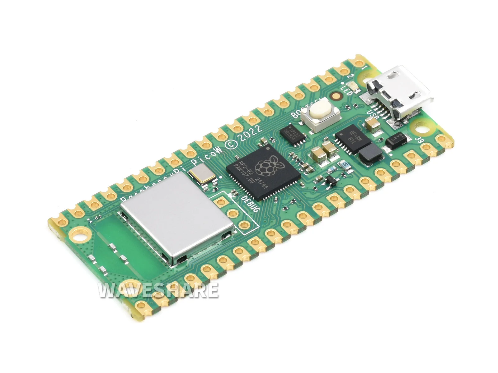 Raspberry Pi Pico W, плата микроконтроллера, встроенный Wi-Fi, на базе официального двухъядерного процессора RP2040
Raspberry Pi Pico W, плата микроконтроллера, встроенный Wi-Fi, на базе официального двухъядерного процессора RP2040