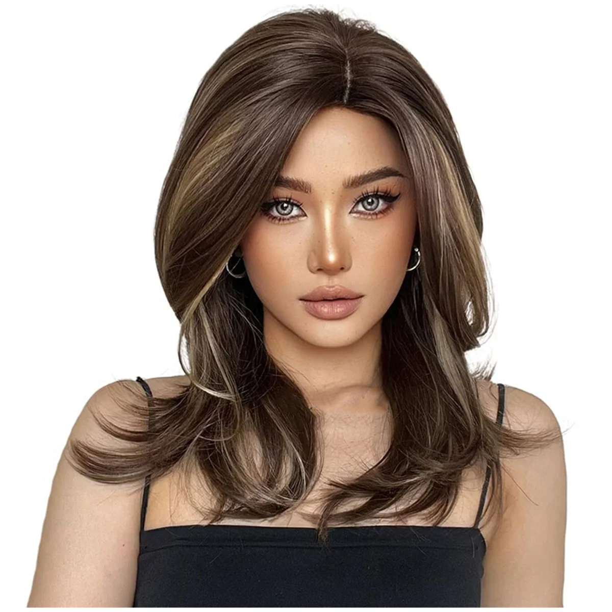 Shoulder-Length Wigs for Women, Layered Synthetic Fibers Brown Mixed Blonde Wig, Comfortable Cap & Adjustable Size
Shoulder-Length Wigs for Women, Layered Synthetic Fibers Brown Mixed Blonde Wig, Comfortable Cap & Adjustable Size