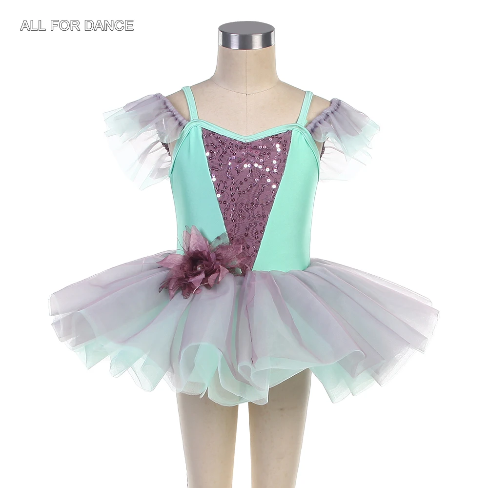 

24022 Green Spandex Bodice Ballet Dance Tutu for Girls Ballerina Costume with Green Tulle Tutu Dress Kids Tutus