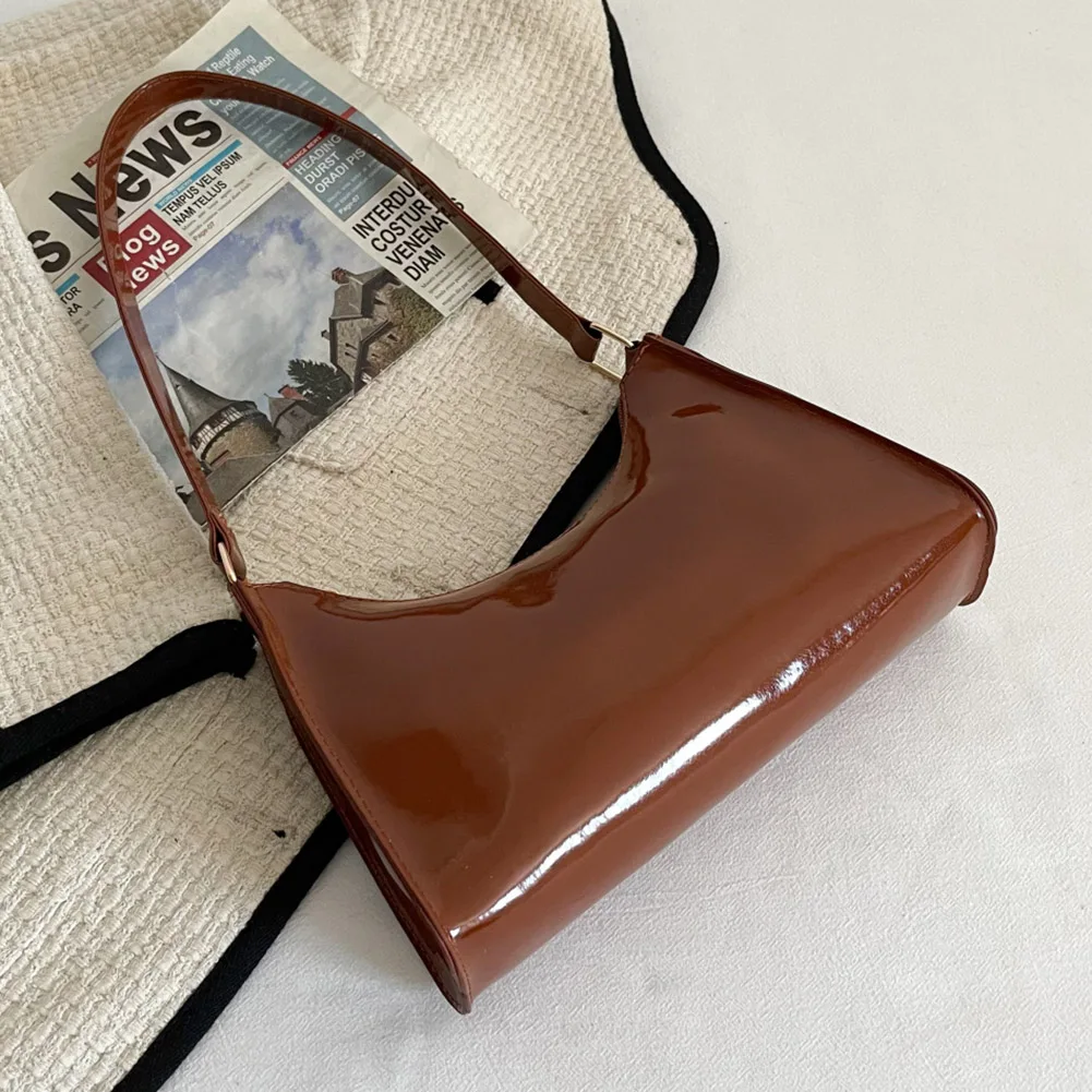 

Ins Trendy Underarm Bag Women PU Leather Handbag Ladies Armpit Bag Retro Casual Small Clutch Simple Solid Shoulder Bags